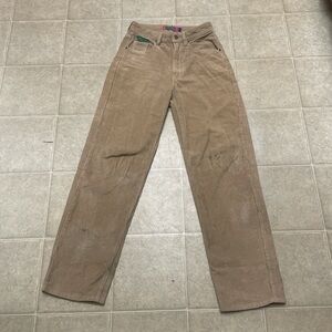 SIZE 0 EMPYRE SKATE KHAKI CORDUROY PANTS / WORN